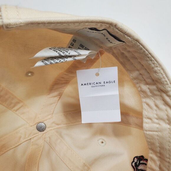 Rolling Stones Cap Hat Graphic American Eagle Beige Multicolor One Size NWT - Picture 6 of 11